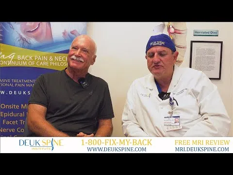 Knee and hip pain Deuk Plasma Rhizotomy patient testimonial video thumbnail