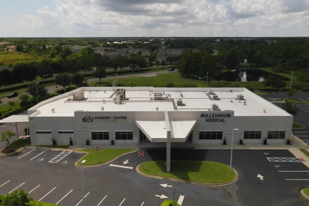 Aerial view of the Surgery Center of Viera at 7955 Spyglass Hill Road, Melbourne, Florida